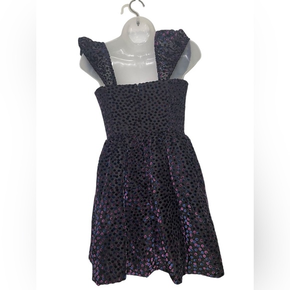Amanda Uprichard Clydette Black Purple Velvet Mini Dress M - Picture 4 of 6